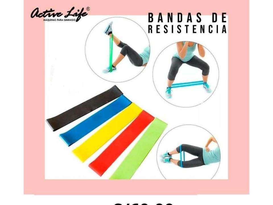 Pack 5 Bandas Elásticas De Resistencia Gimnasia Fitness Yoga