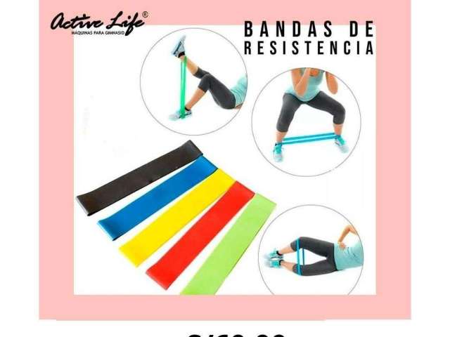 Pack 5 Bandas Elásticas De Resistencia Gimnasia Fitness Yoga