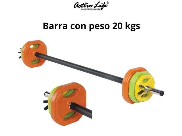 Kit De Barras Con Peso Fijo Gimnasio 20, 30, 40, 50, 60lb