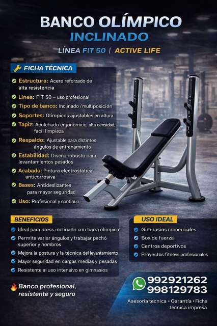 BANCO OLIMPICO INCLINADO FIT 50