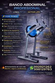 BANCO ABDOMINAL CON BOSU FIT 50