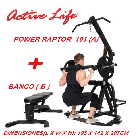 POWER RAPTOR 101 A + BANCO RECLINABLE